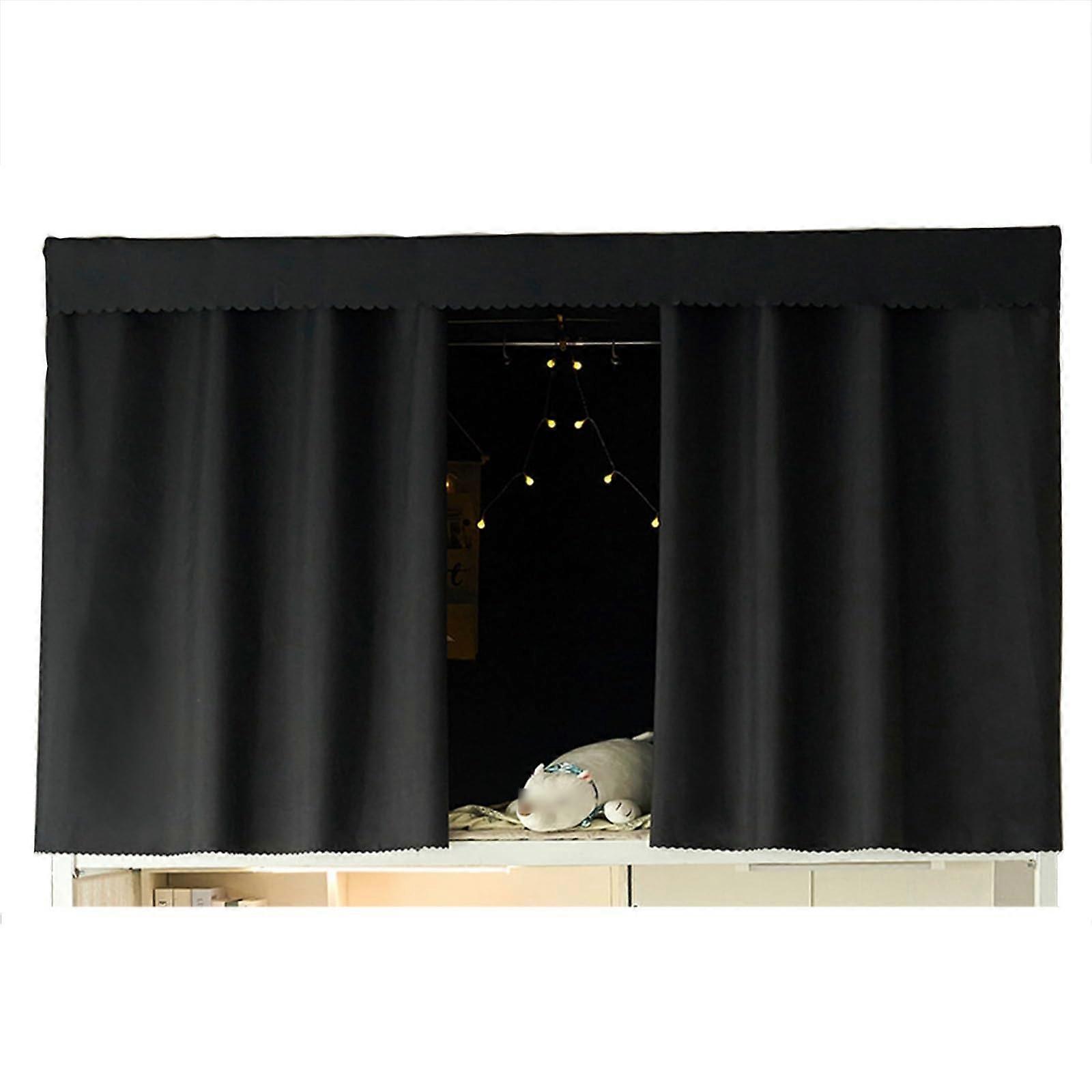 Bunk Bed Privacy Curtain Blackout for Dorm  Bunk Light Blocking Easy Install 1.5M Black
