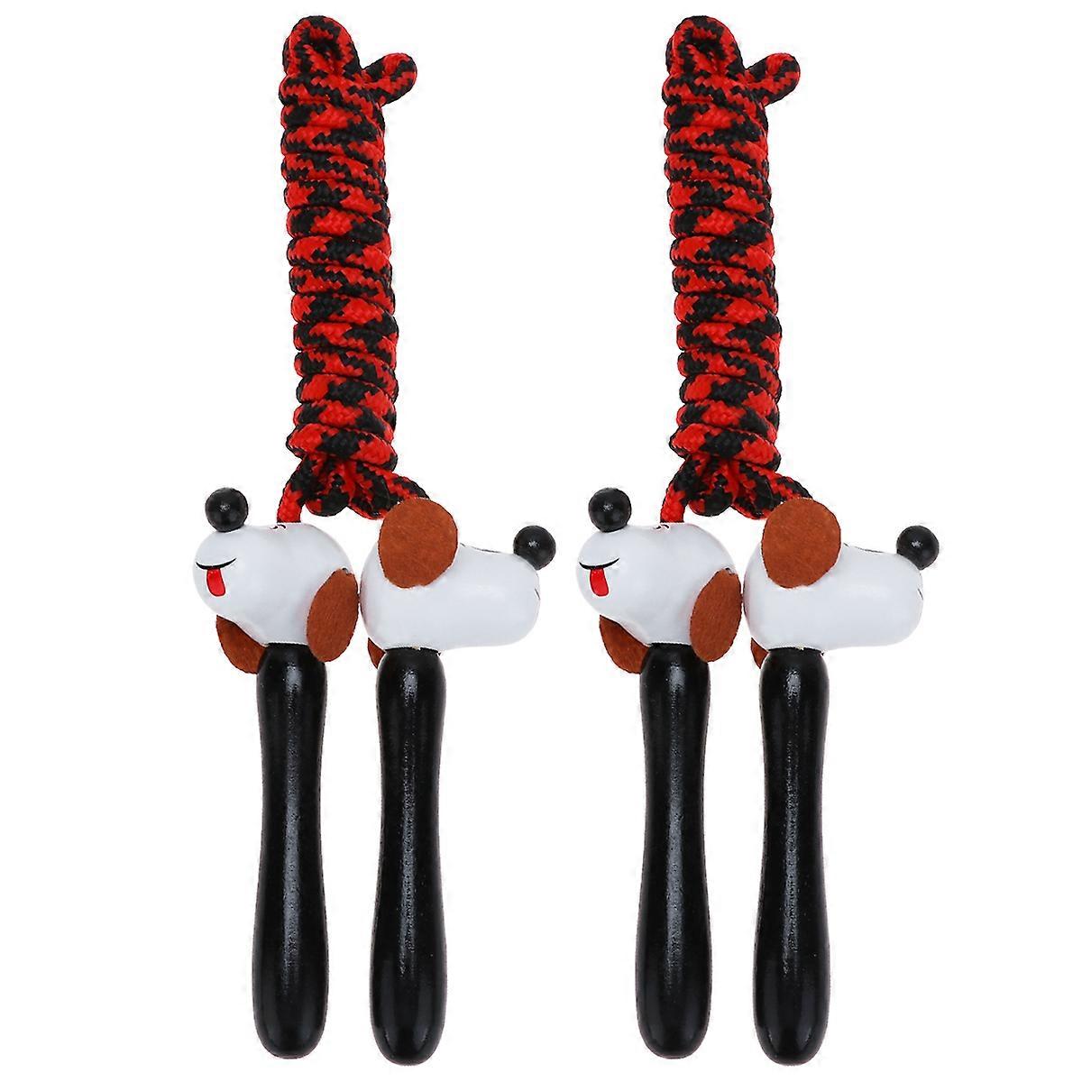 Jump Rope Workout Wood Handle for Sports Use 4Pcs Cartoon Pattern Red