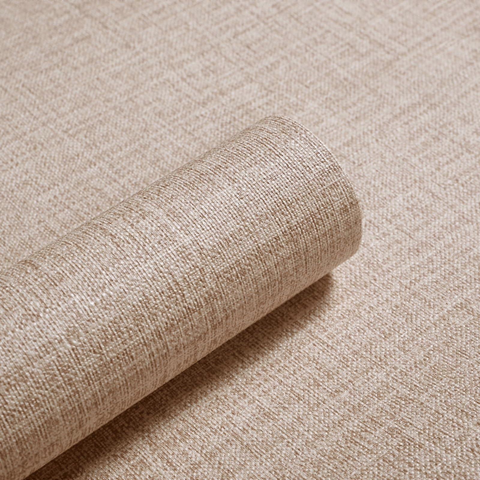 Peel and Stick Textured Linen Wallpaper Waterproof Removable Cabinet Countertop Liner Khaki Large