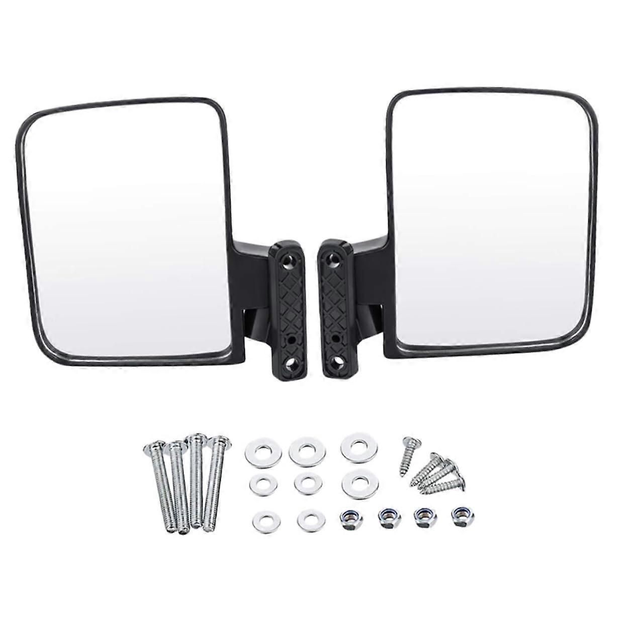Replaceable Golf Cart Mirrors Set with Wide Field of View and Adjustable VibrationResistant Mount