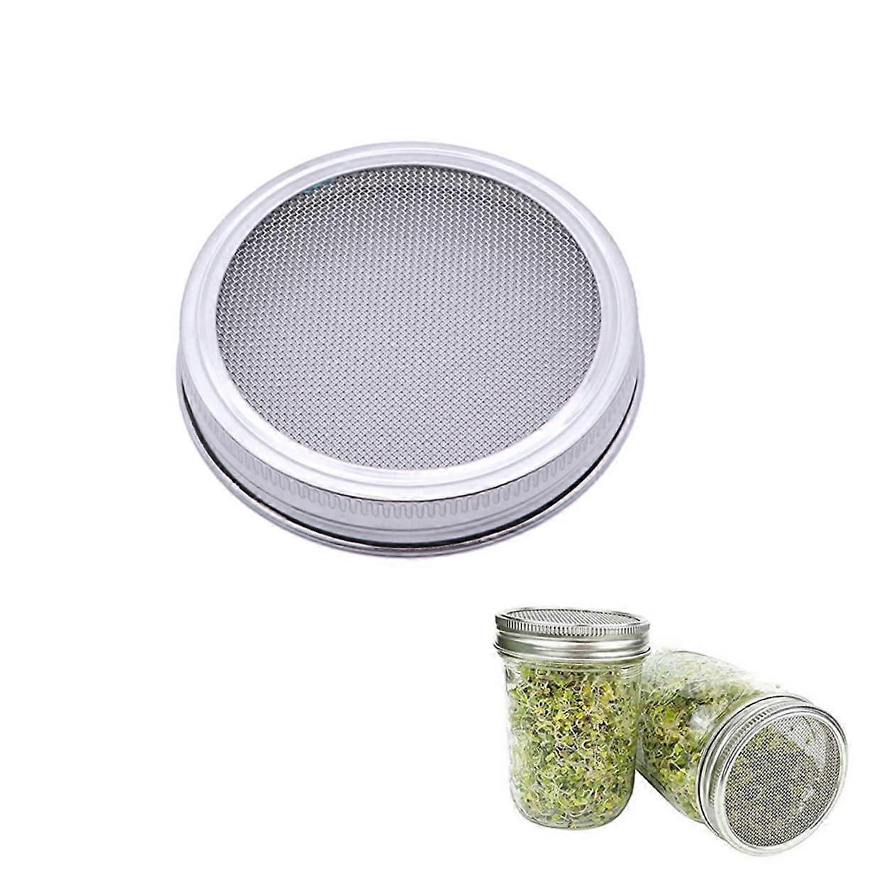 Sprouting Lids for Mason Jars 70mm 304 Stainless Steel Rustproof Mesh Covers for Seed Germination
