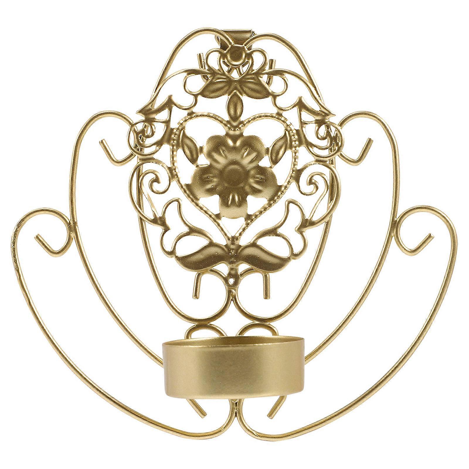 Wall Hanging Candleholder Multi-angle Design Wrought Iron Romantic Setting Square 1Pack