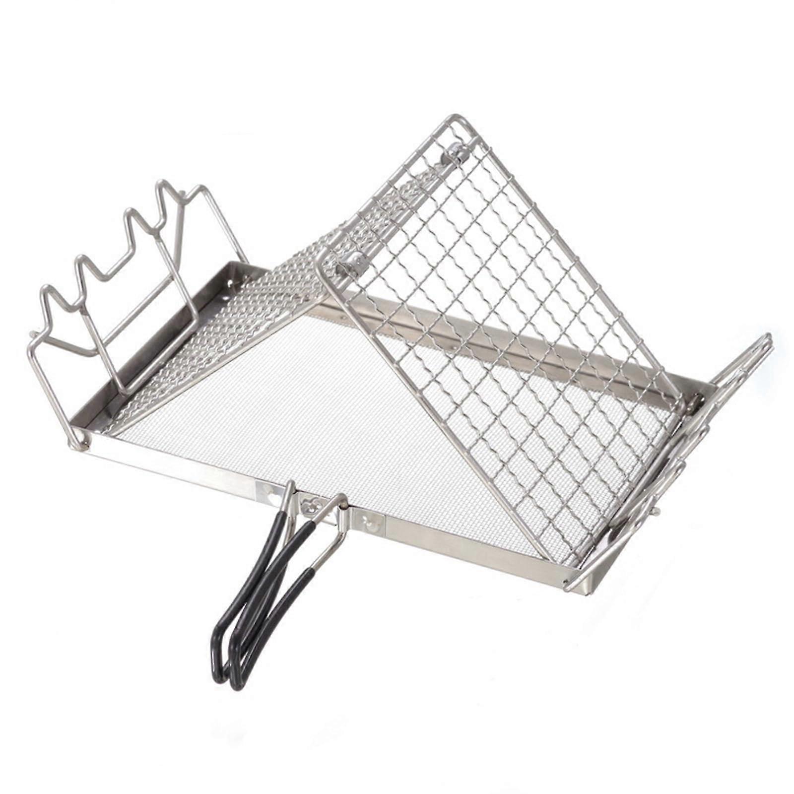 Camping Toaster Rack Stainless Steel Foldable Adjustable Bread Warmer for Outdoor BBQ Cooking