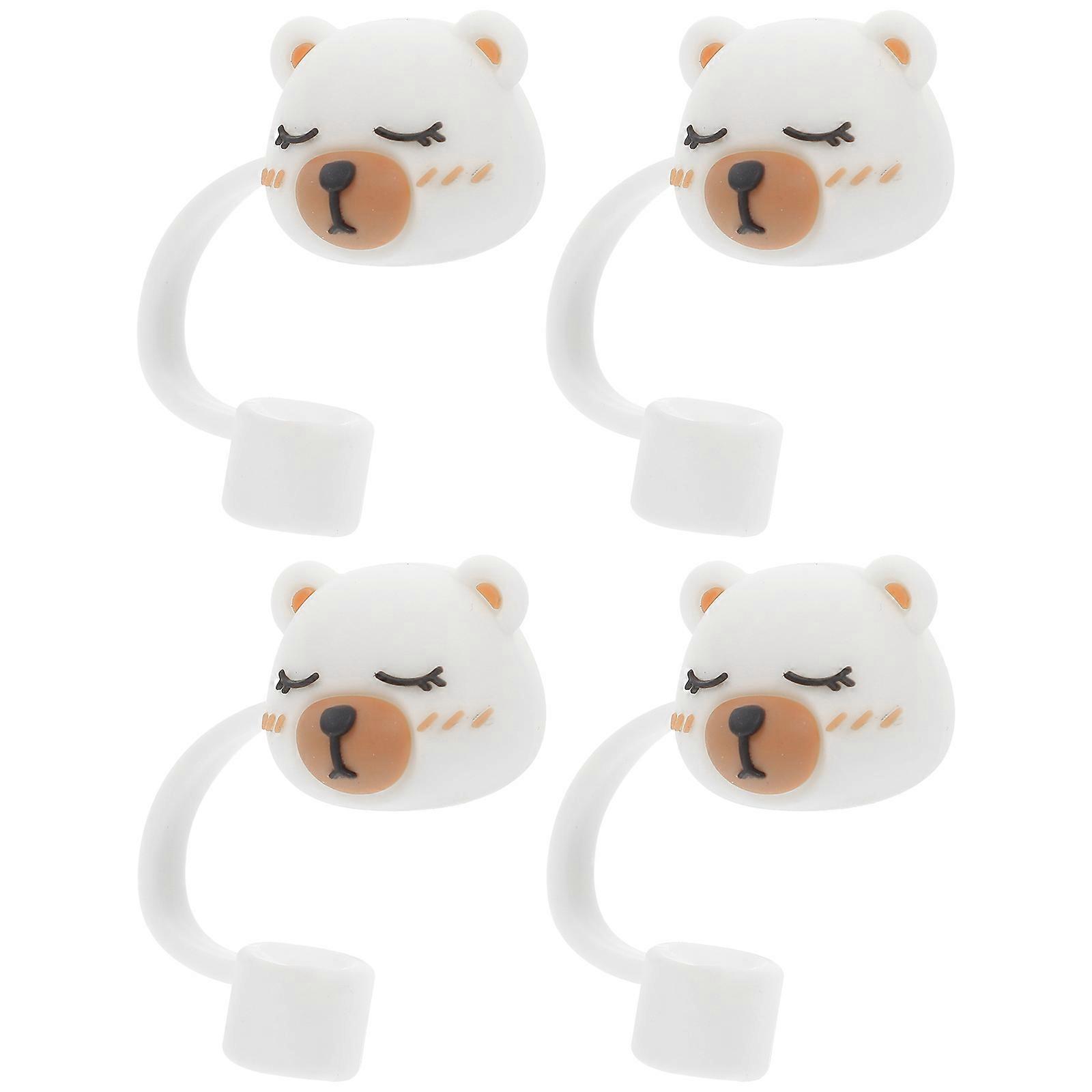 Cute Straw Topper Straw Lid for Reusable Straws 4Pcs