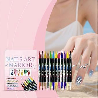 1 doos creatieve dubbele punt DIY nagelkunst tool nagelpunt graffiti stippen eenvoudig aan te brengen thuisgebruik voor diverse kleuren