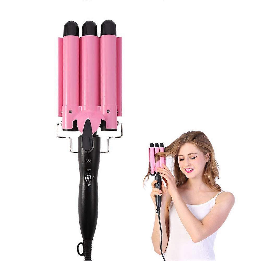 Curling Iron Triple Barrel Design 25mm Ceramic Wand with LCD Temperature Control for Soft Waves