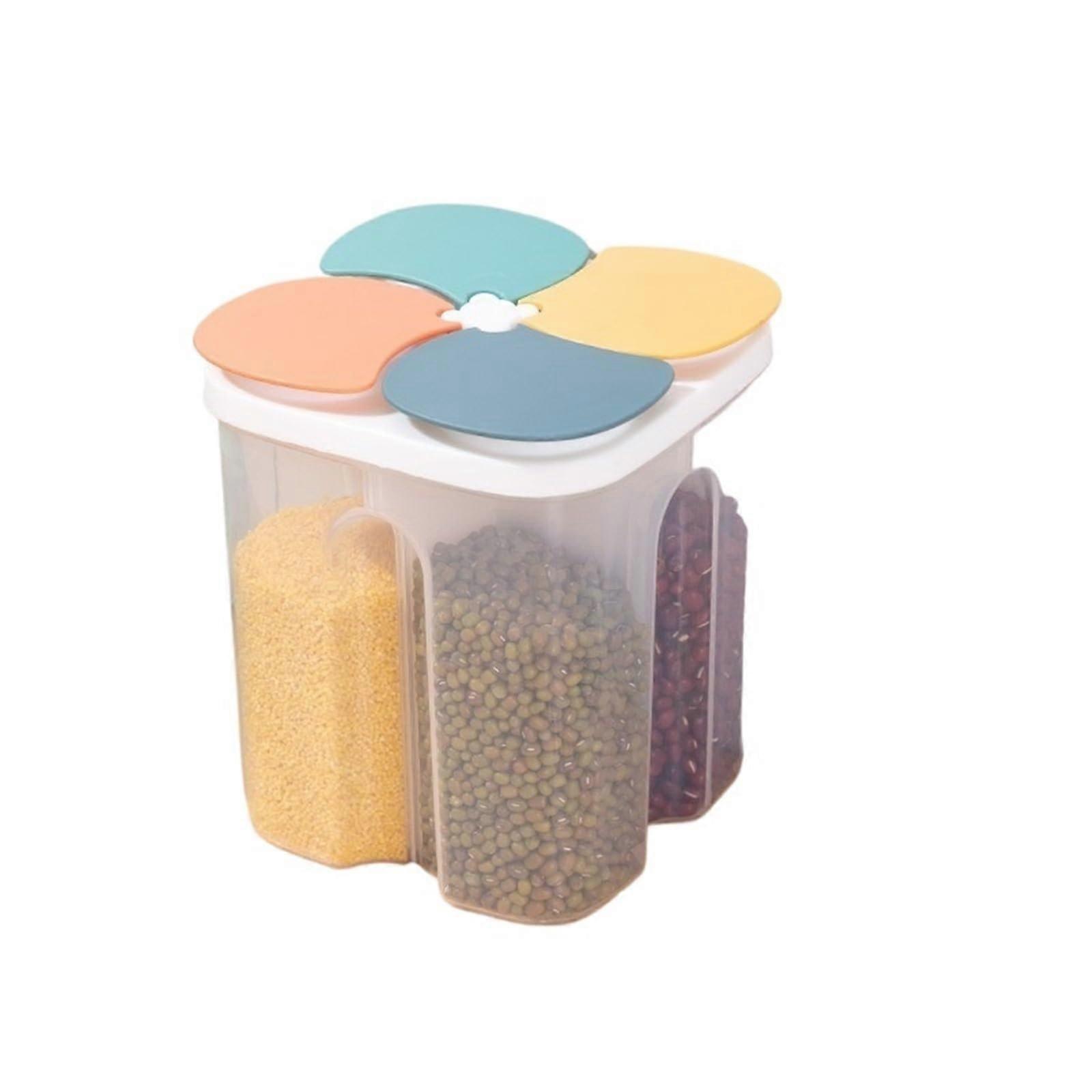 Kitchen Storage Containers 1.5L Airtight Clear Plastic Jar for Pasta Grains Stackable SpaceSaving