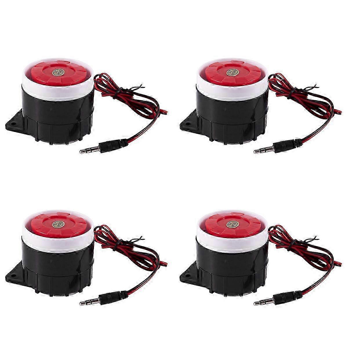 Continuous Sound Decibel Piezo Buzzer DC 12V 120db Black+Red
