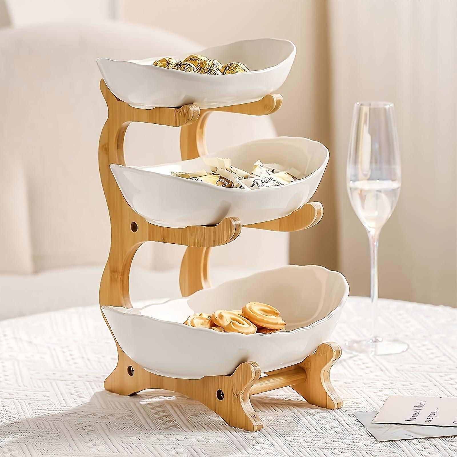 Fruit Basket Serving Tray for Organized Kitchen Countertop Storage and Easy Carry Display