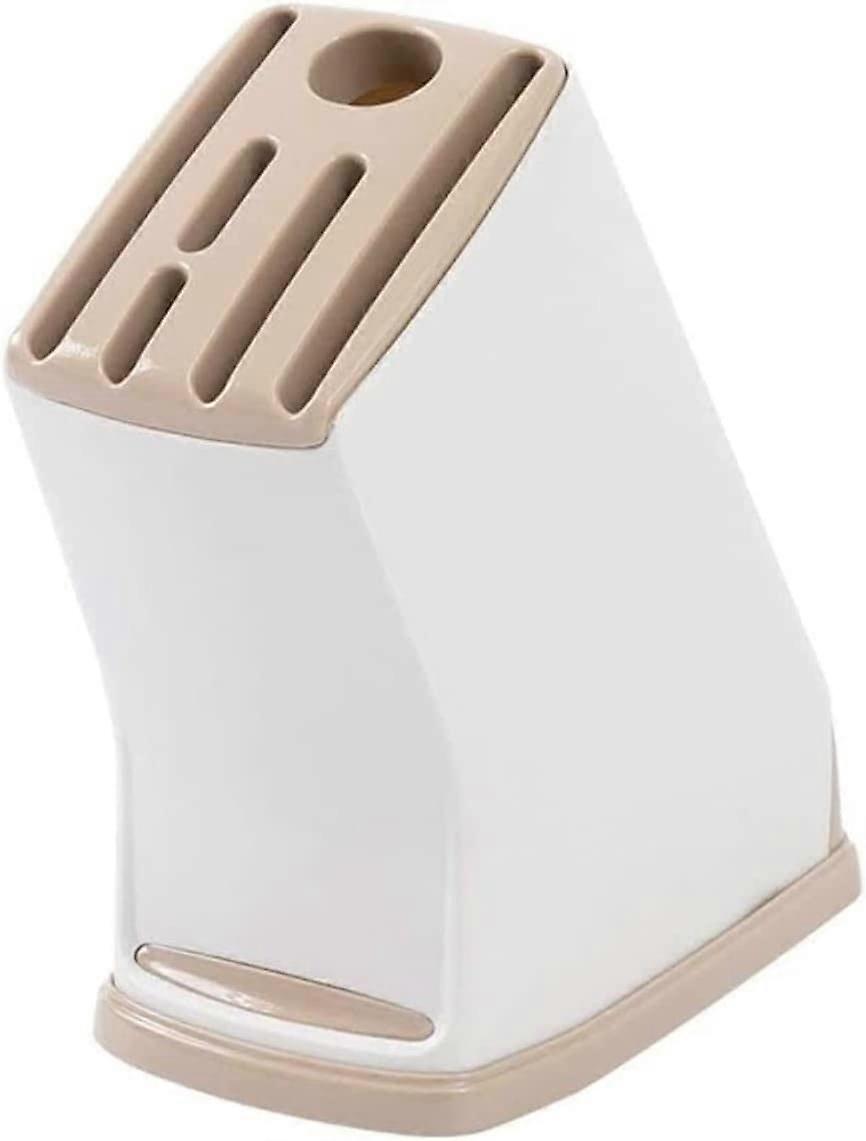 Universal Kitchen Knife Block Holder with Detachable Design, Brown Compact Storage Rack