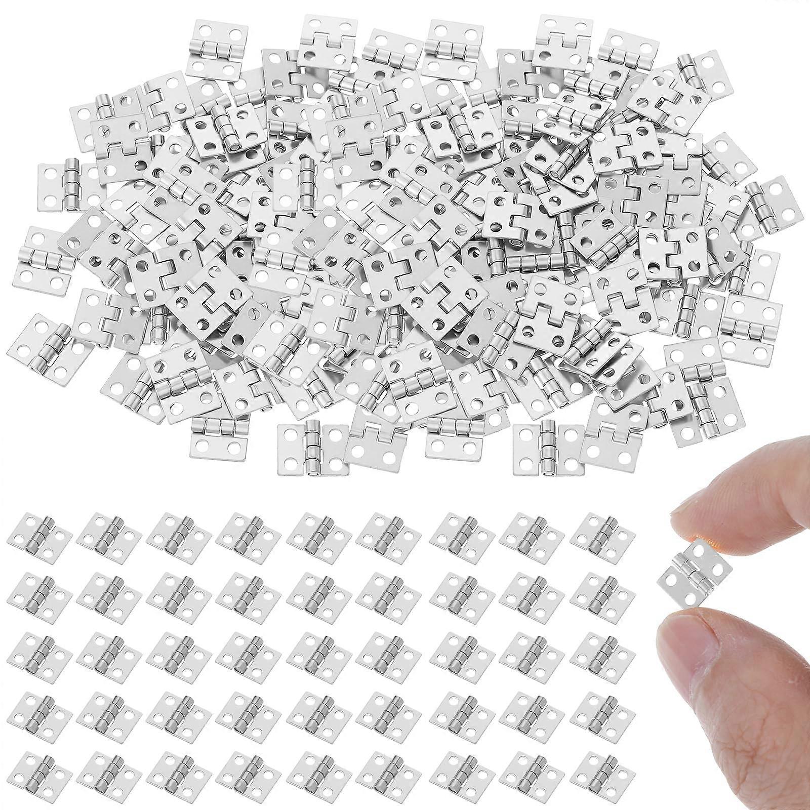 100pcs Mini Hinges Small Brass Hinges for Jewelry Boxes Crafts with Screws CorrosionResistant