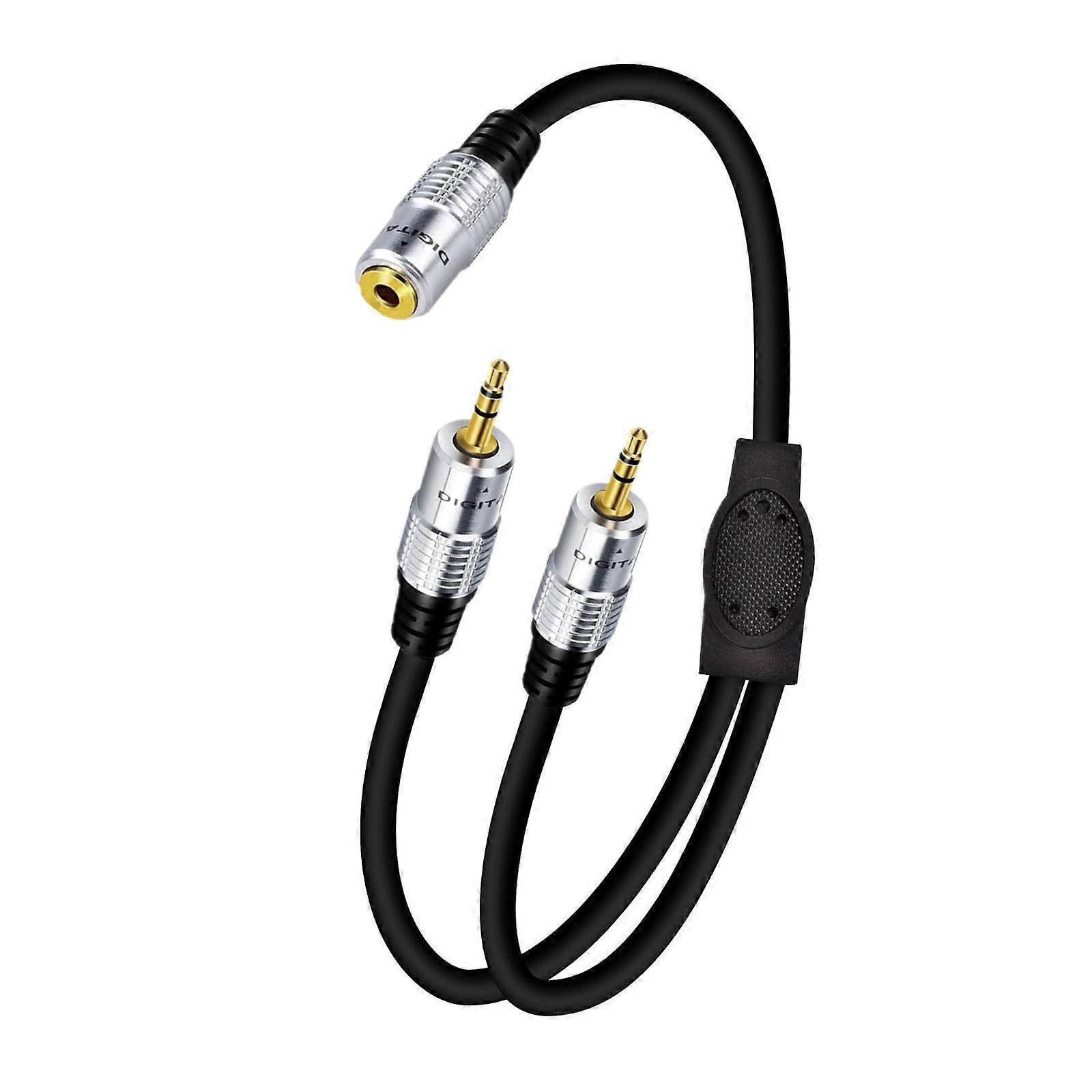 3.5mm Headphone Splitter Cable Dual Stereo Output for Two Devices Stable Audio Transmission
