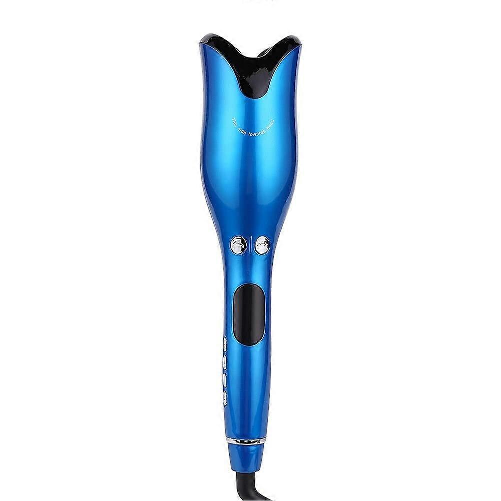 Automatic Curling Iron with 1 Inch Ceramic Ionic Barrel, LED Temp Control, Eyelash Bundle Blue