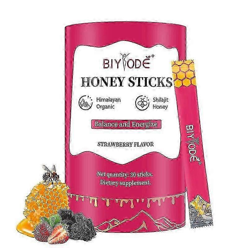 30pcs BIYODE Honey Stick Sabor Morango Energia, Saúde, Força