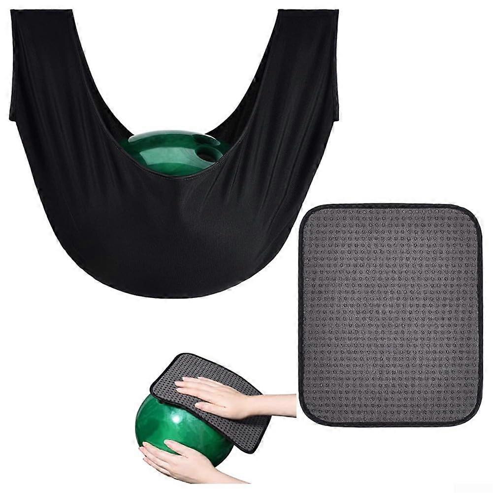 Bowling Ball Cleaning Kit 3PC Rag and Mat Set for Efficient Ball Maintenance 20x20CM