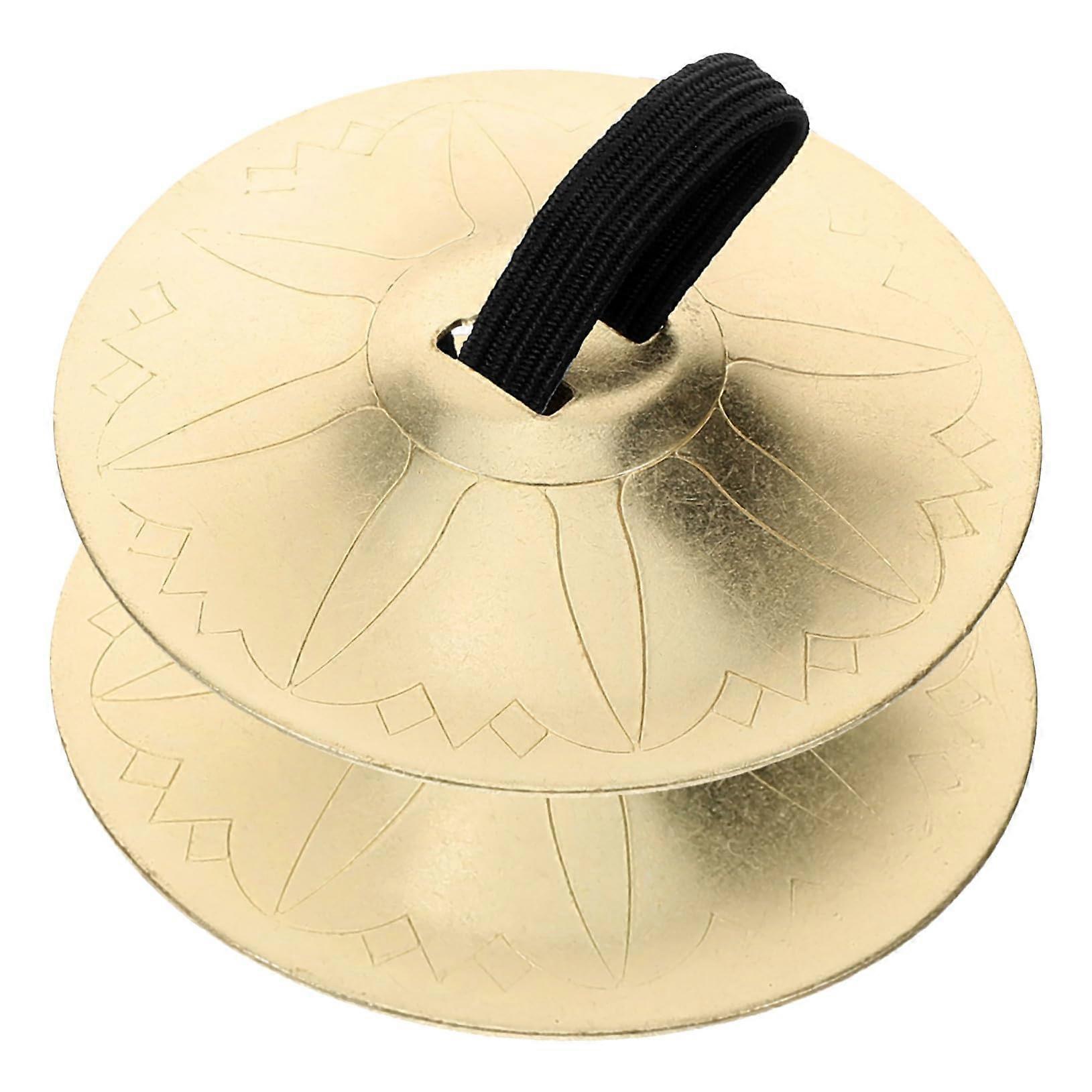 Finger Cymbals for Belly Dance Accessories with Comfortable Finger Loop Gold Lightweight Durable