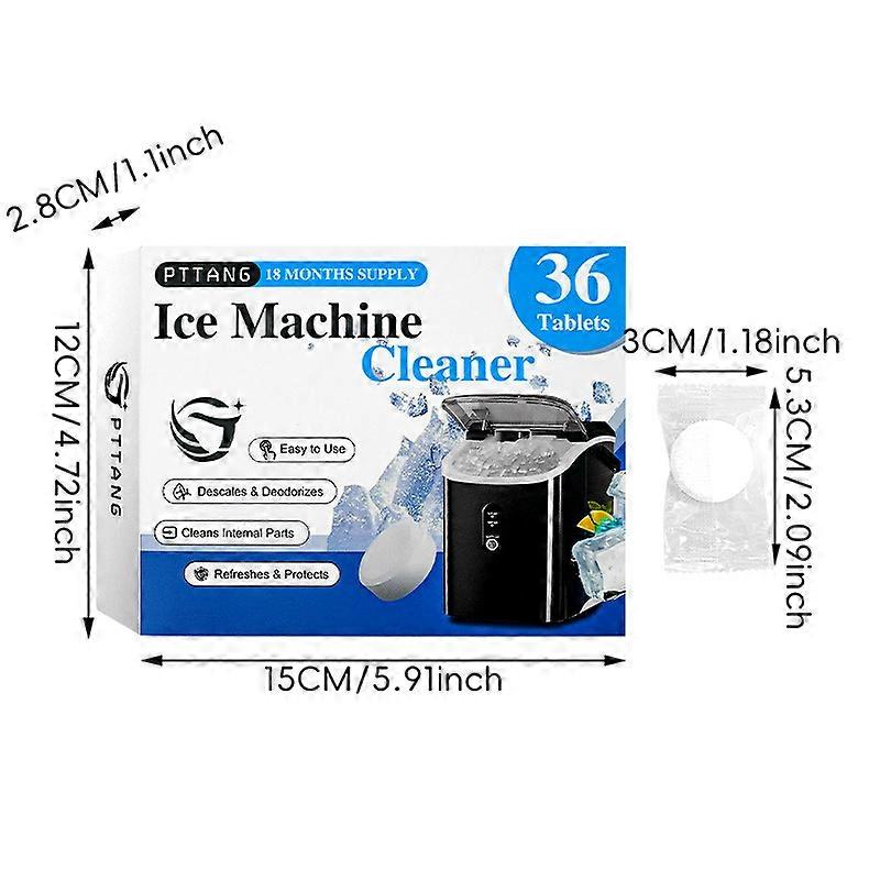 Ice maker cleaning tablets, descaling effervescent tablets, portable ice maker odorless cleaner, 36 tablets per pack
