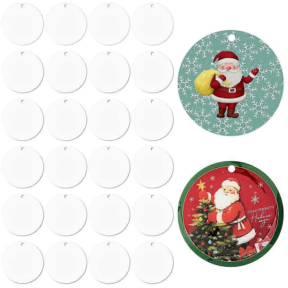 35pcs MDF(Medium Density Fiberboard) Pendants Flat Round White 70x2.5mm Hole: 5mm