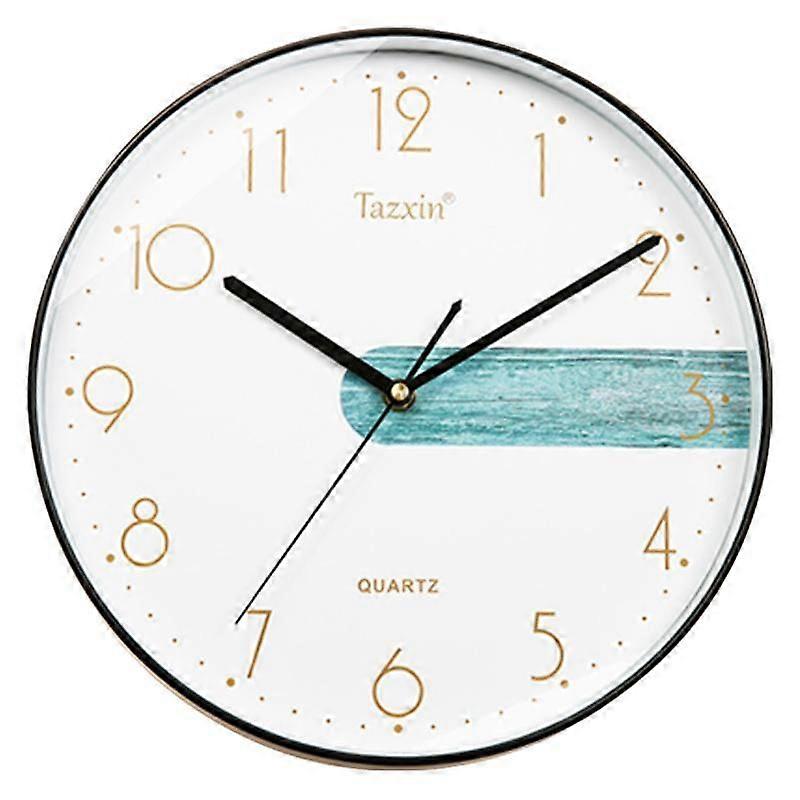 12 Inch No Drill Wall Clock, Style: Blue White