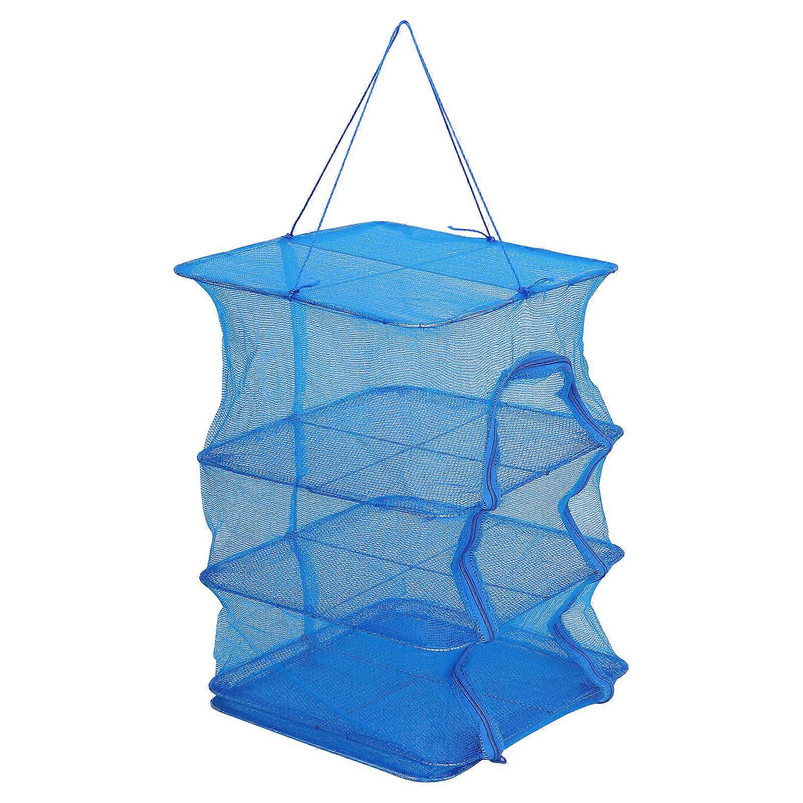 Vegetable Drying Net Folding Drying Net for Storage Use 2Pcs Blue Mesh
