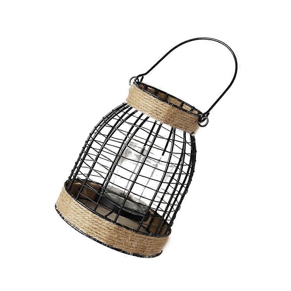 Iron Candlestick Retro Portable Handle Candlestick Decoration 1 Piece