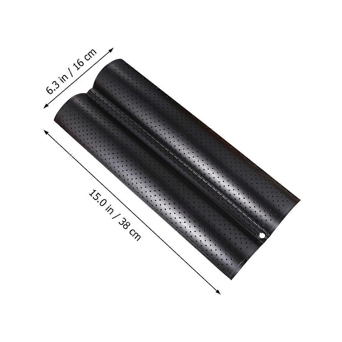 French Bread Rack Baking Tray for 2 Slots Non-Stick Black Bread Mold