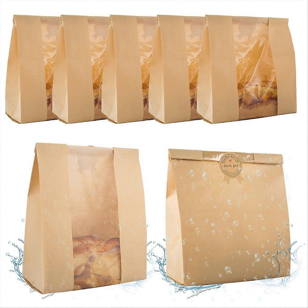 50Pcs Homemade Bread Bag with Clear Window Suitable for Bakers