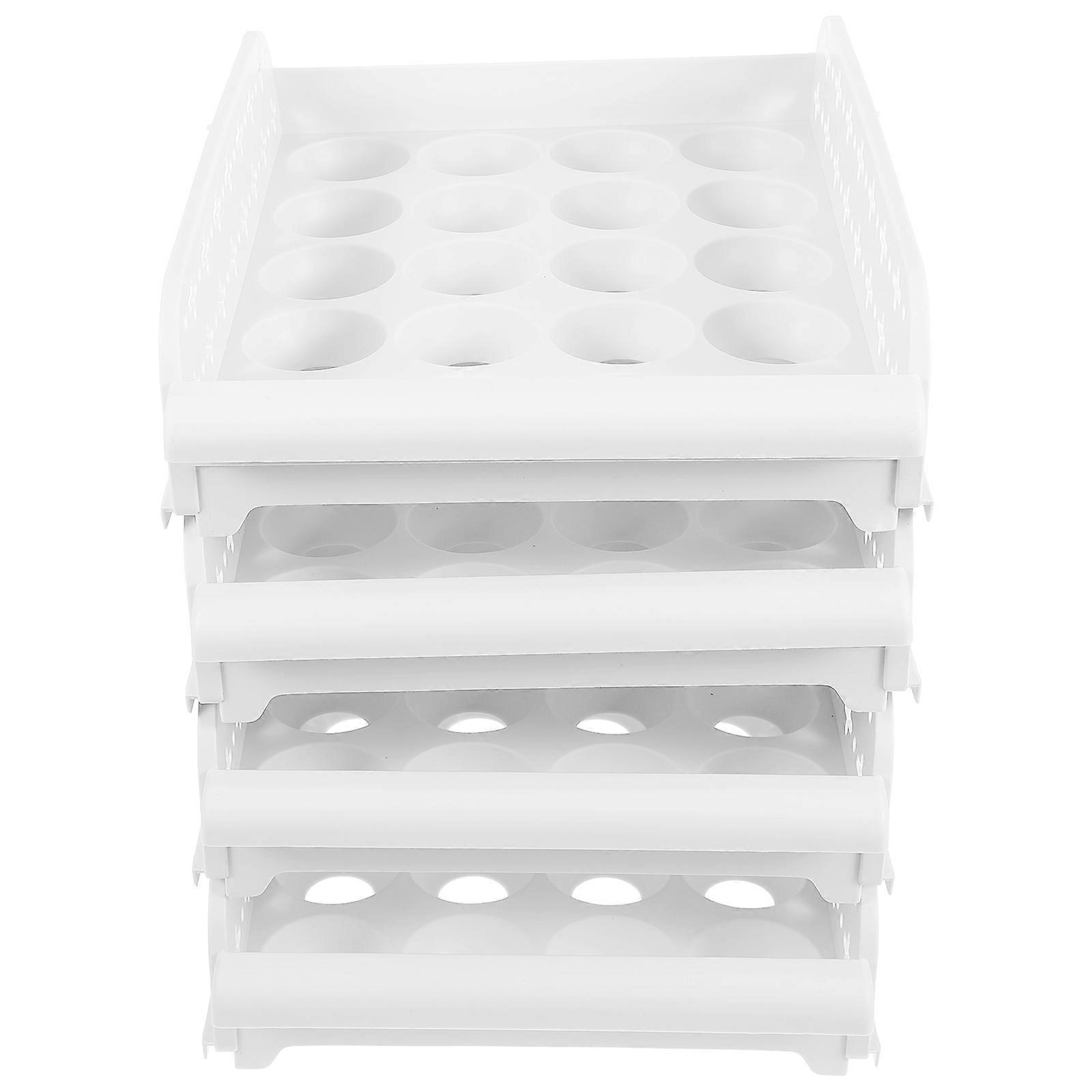 Stackable Egg Box Egg Storage Box for Kitchen Use 4-Layer White