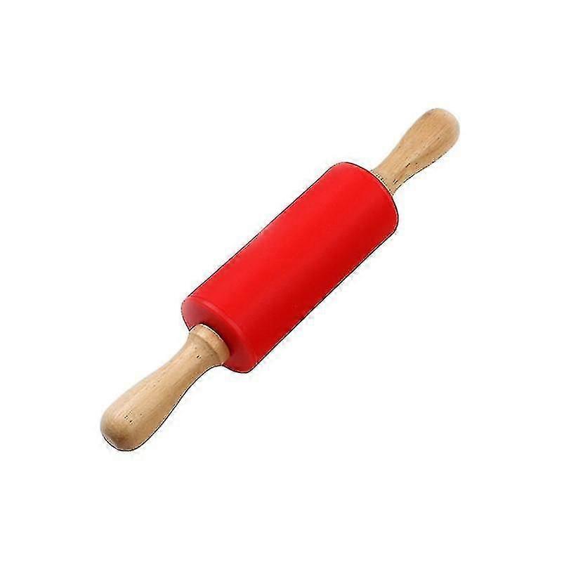 Baking Tools Silicone Solid Wood Rolling Pin Dumpling Stick Flour Stick Solid