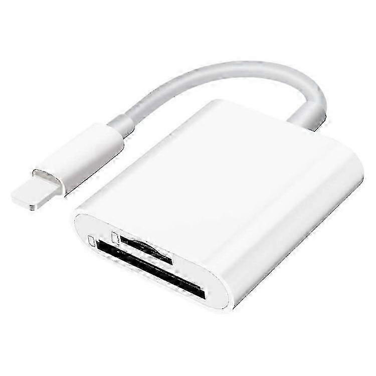 2 In 1 Lightning to SD / TF Card Reader Fast Data Transfer Compatible with Ios, No App Required