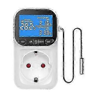 Digital Temperature Controller Socket with Probe 16A EU Plug for Heating Cooling Thermostat