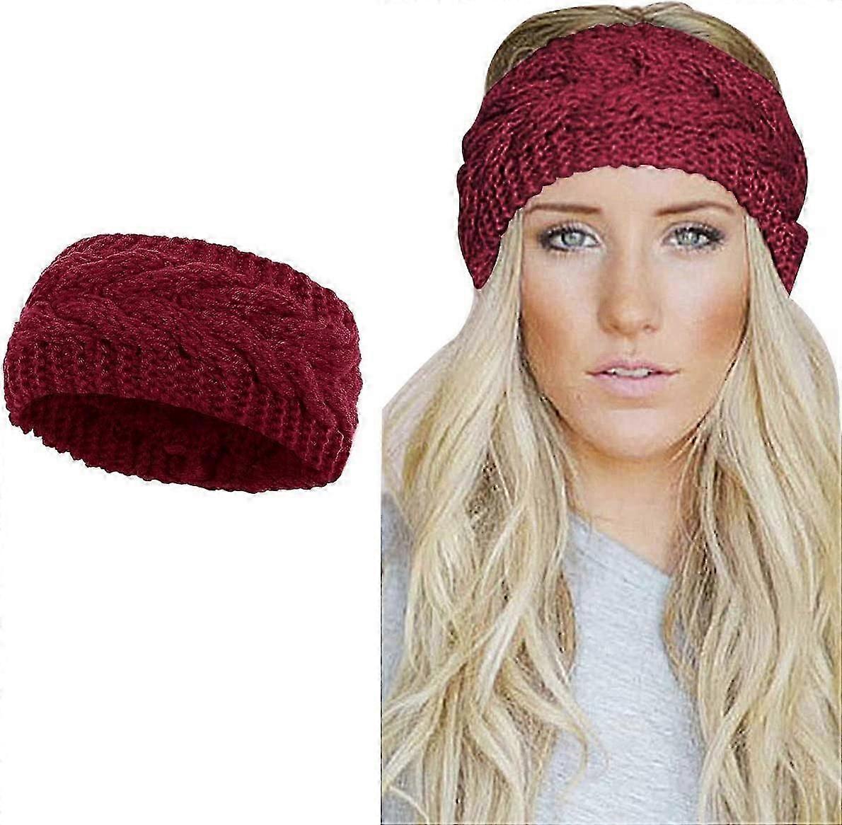 Winter Knitted Headband (Red-A)