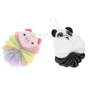 Skin Cleaning Scrubber Shower Loofah for Body 2Pcs Assorted Color Sponge