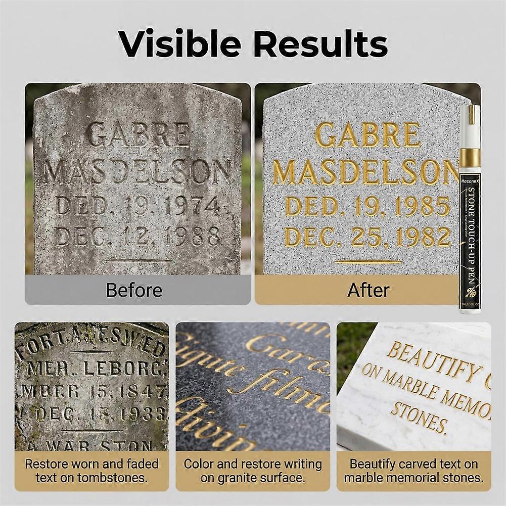 Tombstone Marker Pen for Restoring Faded Grave Inscriptions, Waterproof ...