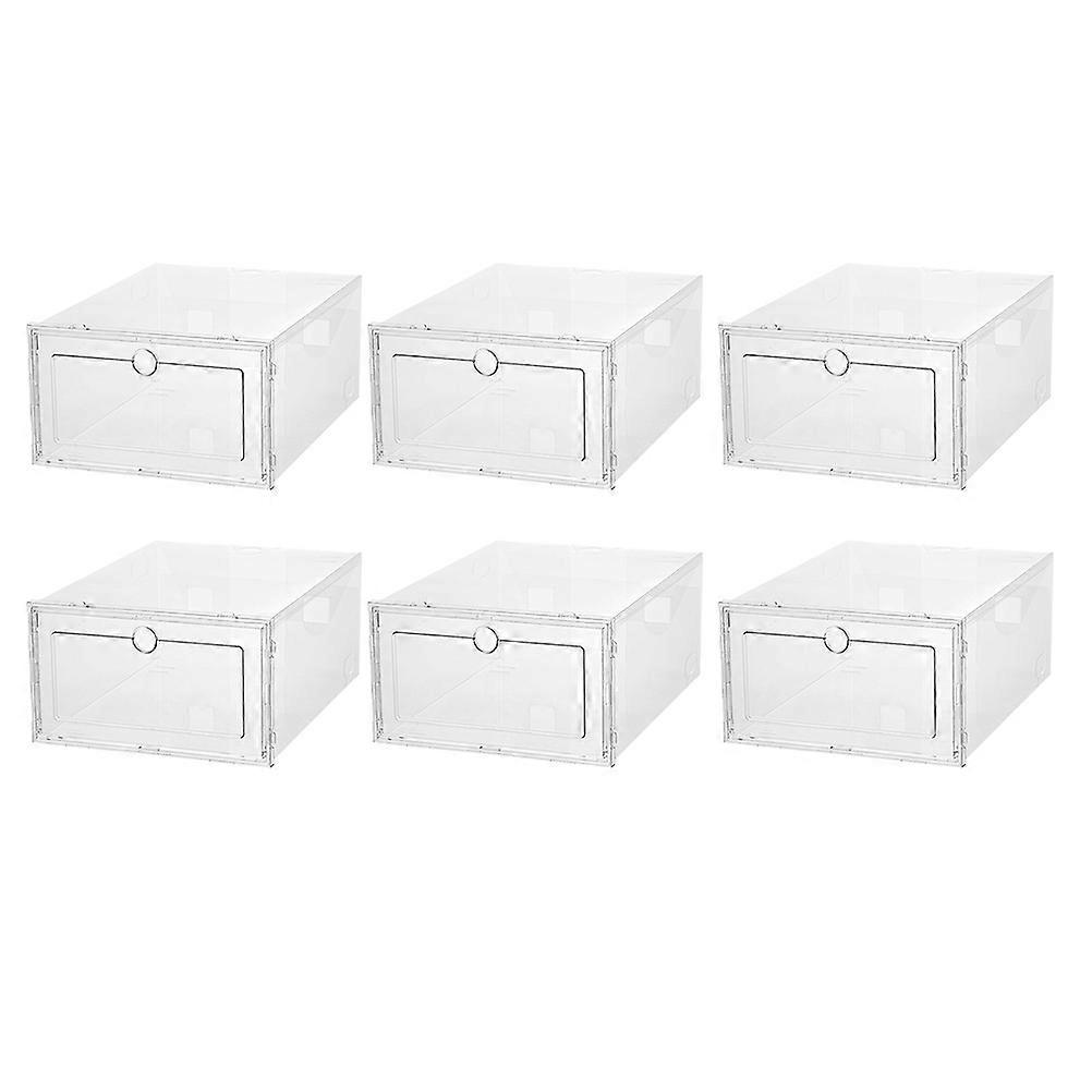 Plastic Shoes Storage Boxes Transparent Case for Storage Use 6Pcs