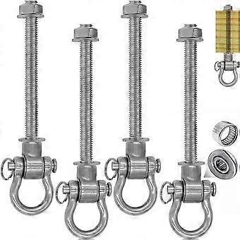 4 Heavy Duty Bearing Swing Hanger Permanent Anti-Rust (10mm) 180 Swing, 1500 LB, Wood Beam sandbag Yoga Swing Hammock Chair