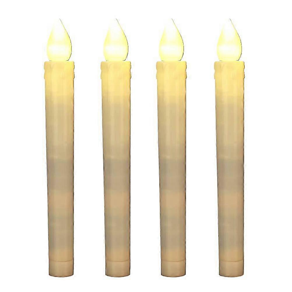 5Pcs White Electronic Candle for Decoration Use with Remote Control LED
