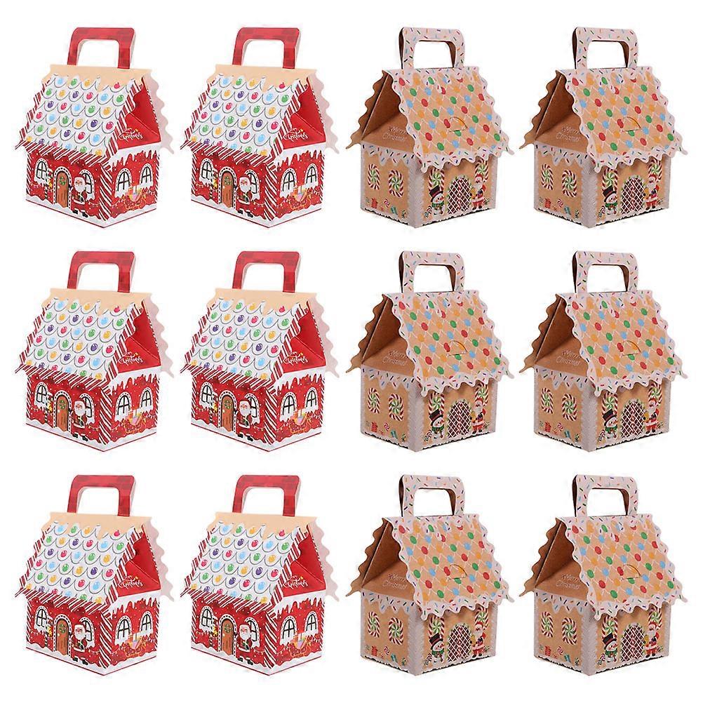 Christmas Cookie Boxes Paper Snack Boxes for Gift Use 12Pcs