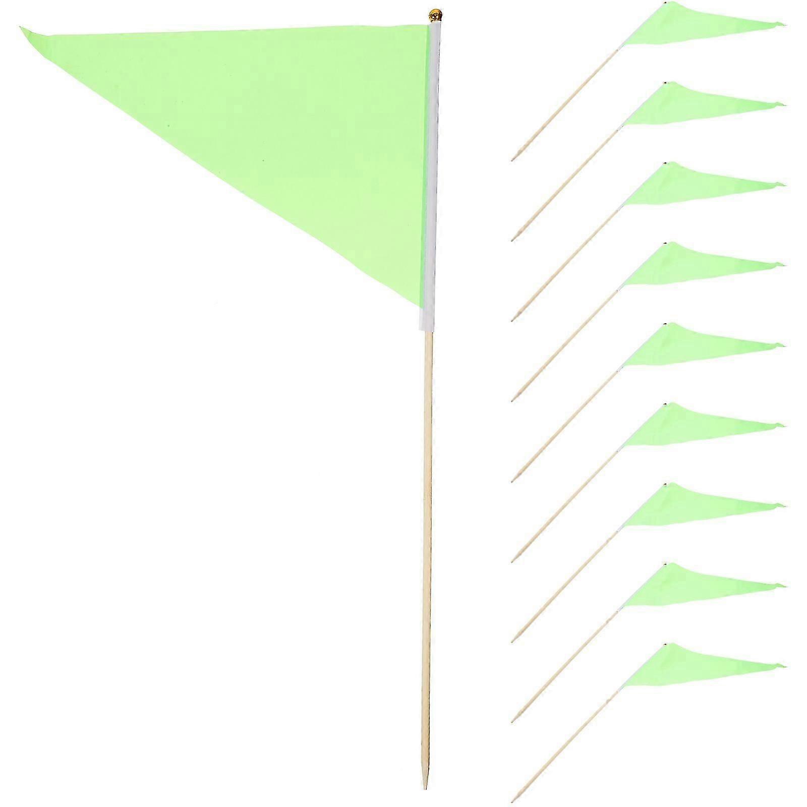 Triangular Marking Flags Green Lawn Garden Flags for Decoration 50Pcs