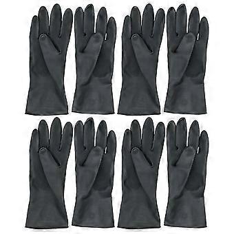 Salon Gloves Waterproof for Hands Use 4Pair Black Hairdressing Rubber Gloves
