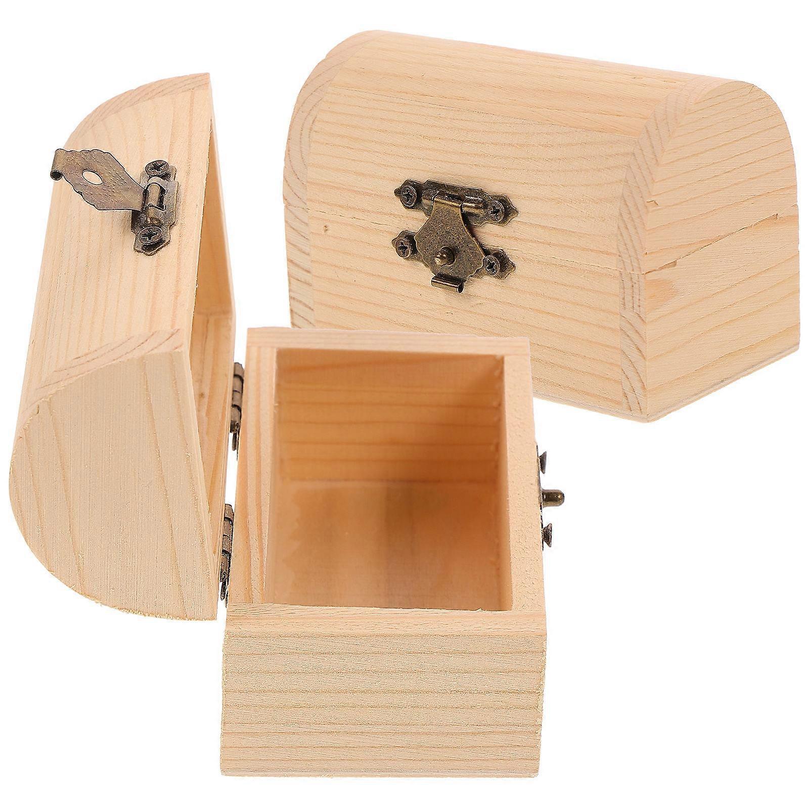 2Pcs Solid Wooden Arc Design Storage Boxes Gift Boxes Treasure Boxes (Small)