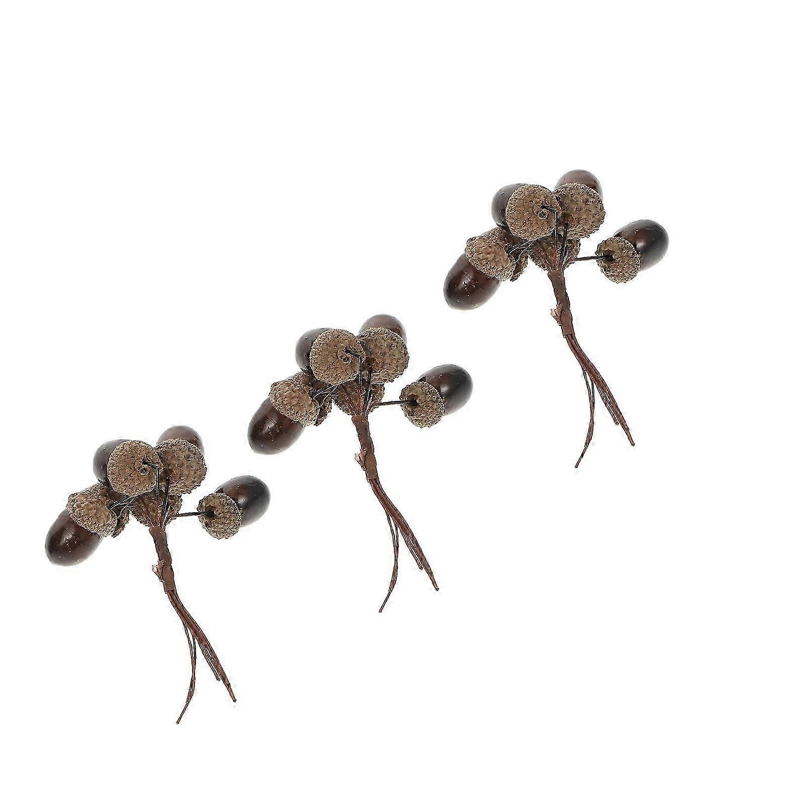 12Pcs Simulation Pine Nut Bouquet Set, Brown Plastic Decorative Pine Ornaments