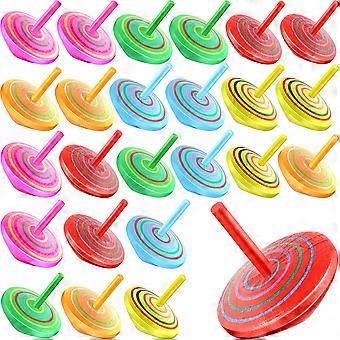 36 pcs bunte Holzkreisel, Kinder Neuheit Holzgyroskope Spielzeug, verschiedene Standard-Tops, Flip Tops, handgemachte hölzerne Kindergartenbildung