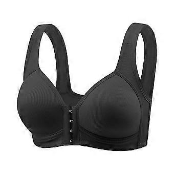 Wireless Front Hook Bra Push Up Support Cotton Comfort Lift and Shape Christmas Gift Multiple Color Option Black L