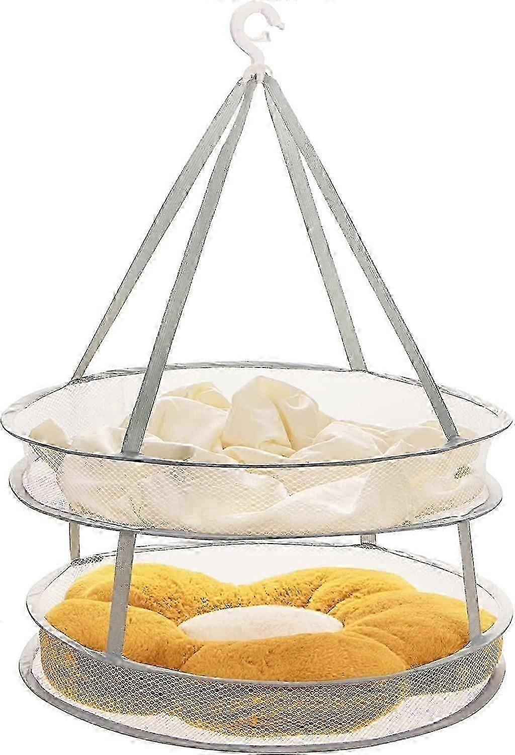 2-tier Folding Mesh Clothes Hanging Dryer