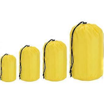 Saco de armazenamento 4x8/5x10/7x13/9x17, conjunto de 4 peças, impermeável, portátil, com cordão e aba protetora contra poeira, ideal para camping, trilhas e mochilão.