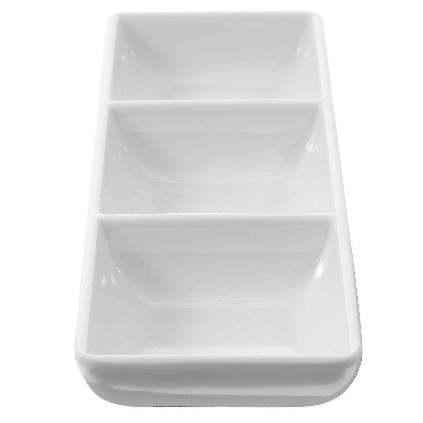 Sauce Bowl Practical Three-Grids Appetizer Serving Dish for Storage