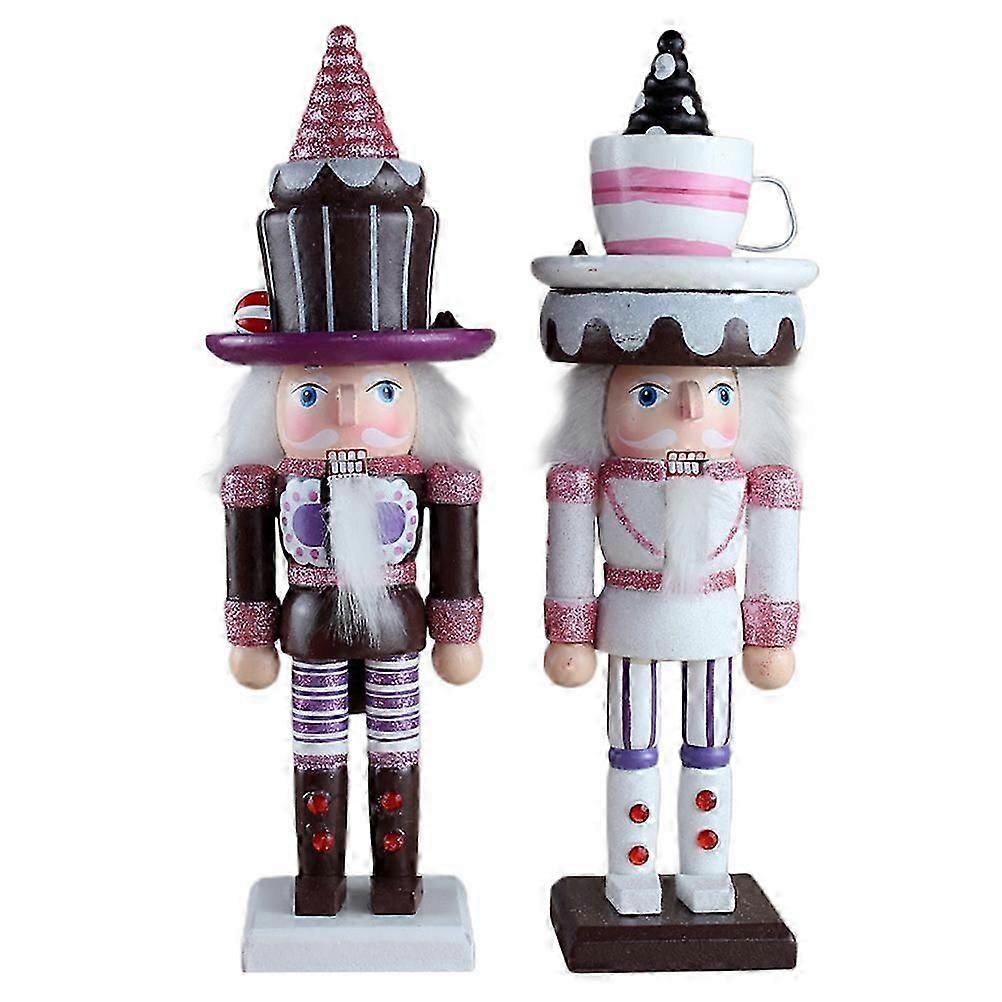 Christmas Nutcracker Soldier Puppet Decorations, 2Pcs Desktop Ornaments