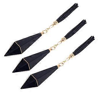 Blue Refillable Lip Gloss Tube with Tassel for Cosmetics Use 3Pcs Set