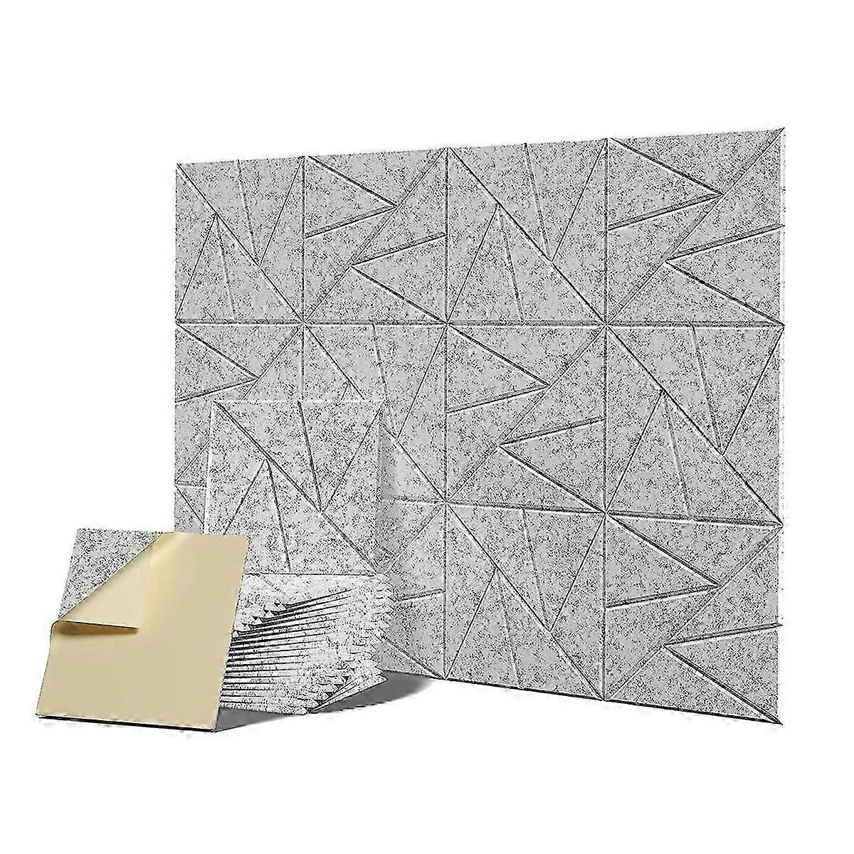 12Pack Acoustic Panels with Self-Adhesive, Silver Grey